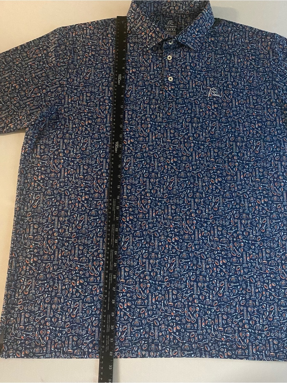 Rhoback The C’Ville Golf Polo Men 3XL Charlottesville Wine Football Guitar - Picture 9 of 9